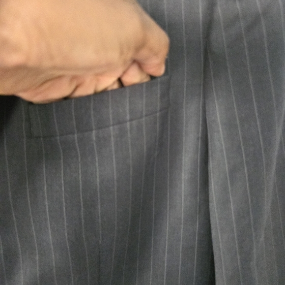 Perry Ellis Blazer Sports Coat Mens Sz 42 Striped Gray City Fit 2button New - Picture 6 of 16